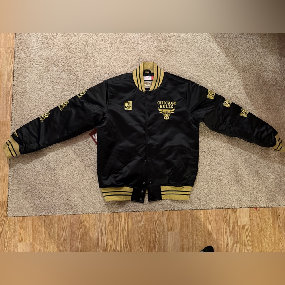 NBA Black and Gold Bulls Jacket